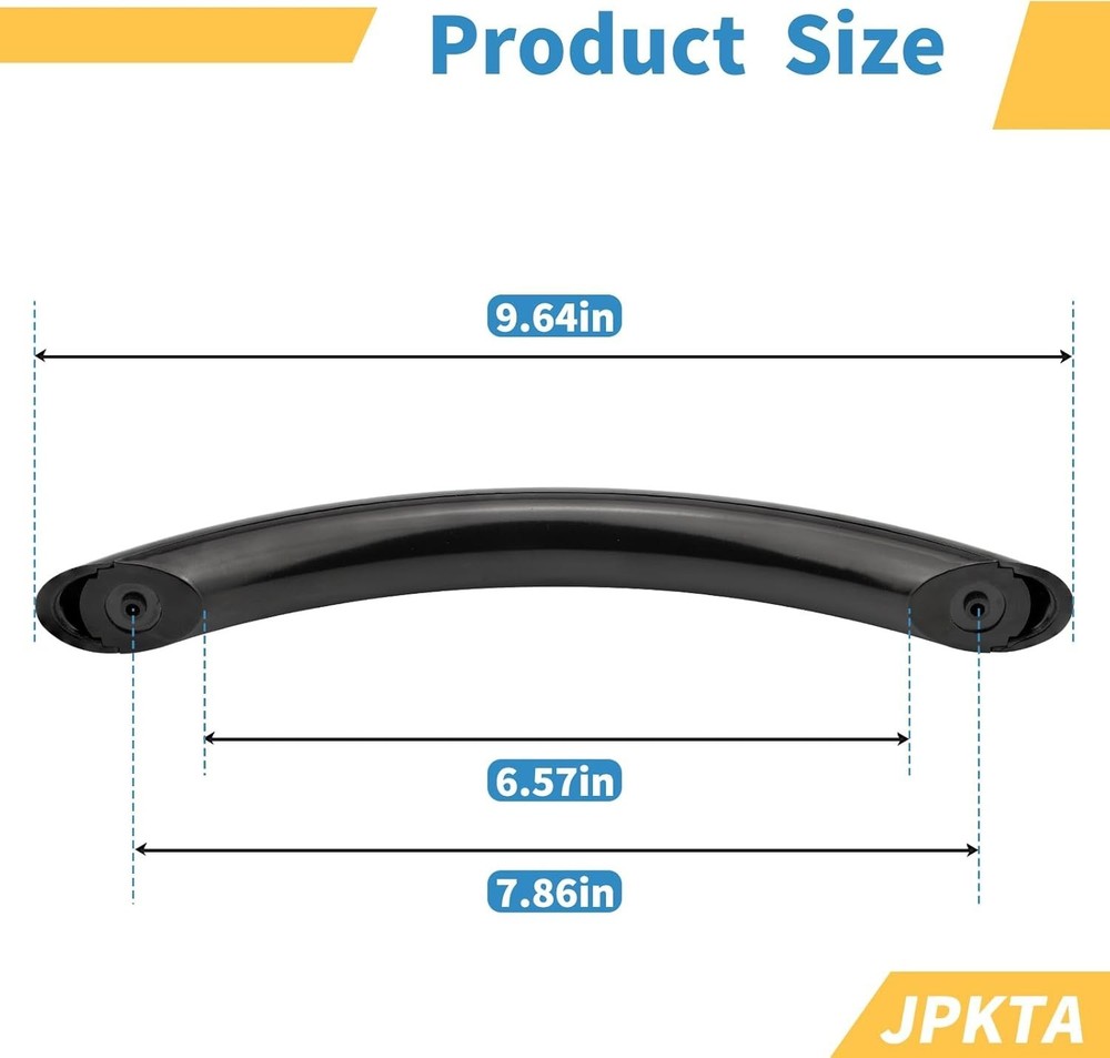 Microwave Door Handle Black Replacement Part Compatible with Some Whirlpool E...