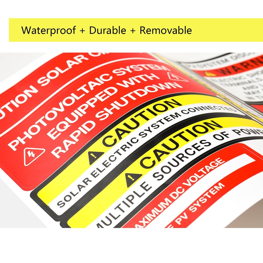 Photovoltaic Solar System Installer Label Kit | 2020 | 2017 Code medium, Red