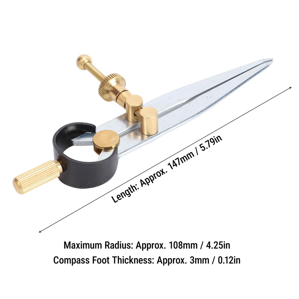 Spring Wing Divider Caliper Lockable 4in Leather Compass Creaser Compass Tool