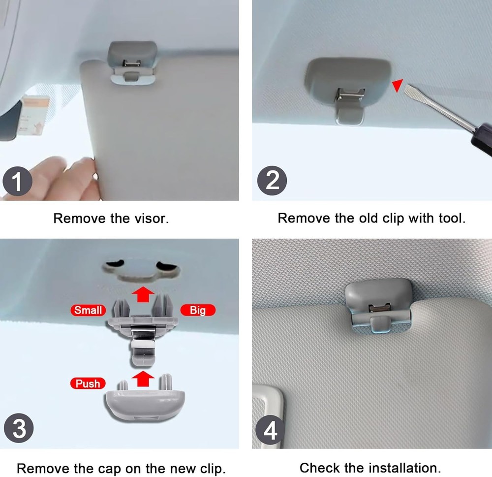 2pcs Auto Sun Visor Clip Hook Bracket Hanger Sun Visor Clips Replacement for A1