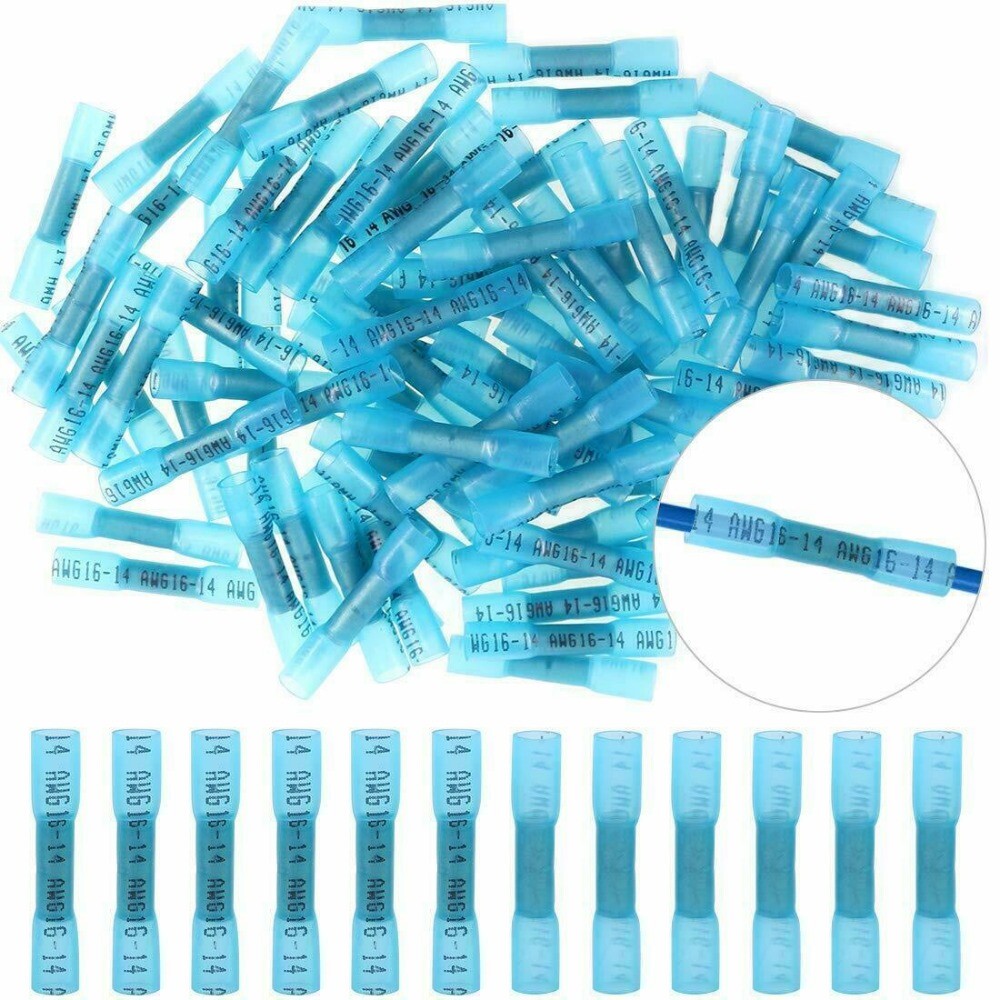 1000PCS Heat Shrink But Connectors Waterproof Electrical Wire Marine Butt Splice