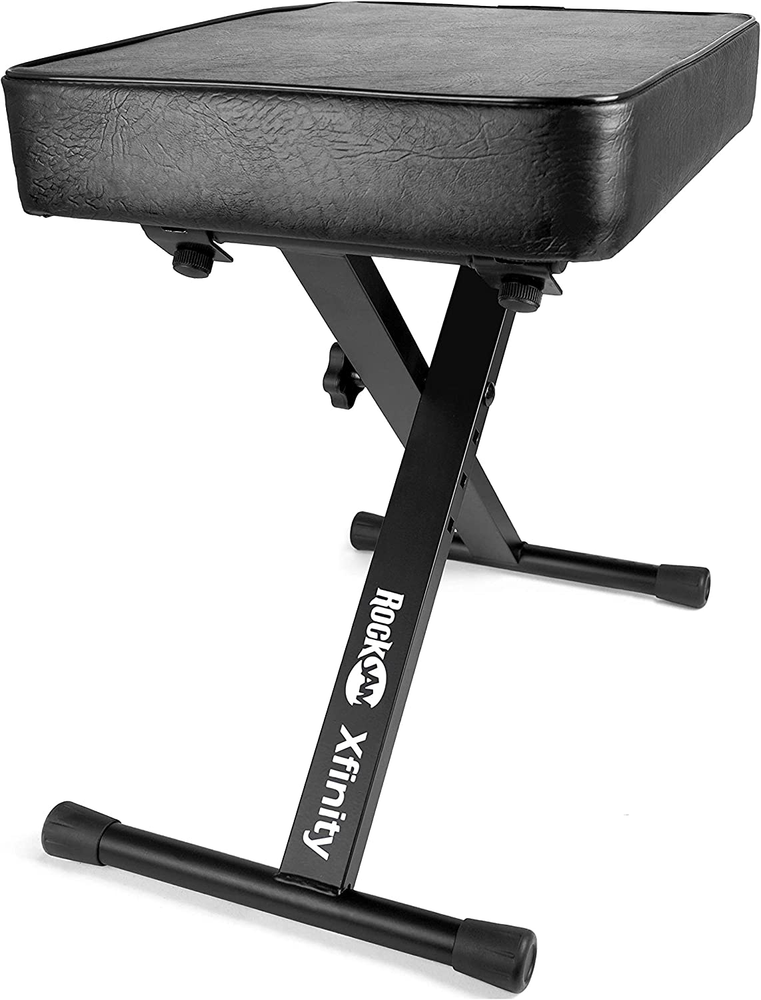 KB100 Adjustable Padded Keyboard Bench X-Style Black