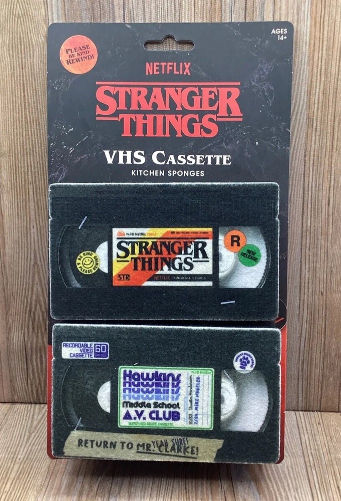 Stranger Things VHS Cassette Shaped Kitchen Sponges