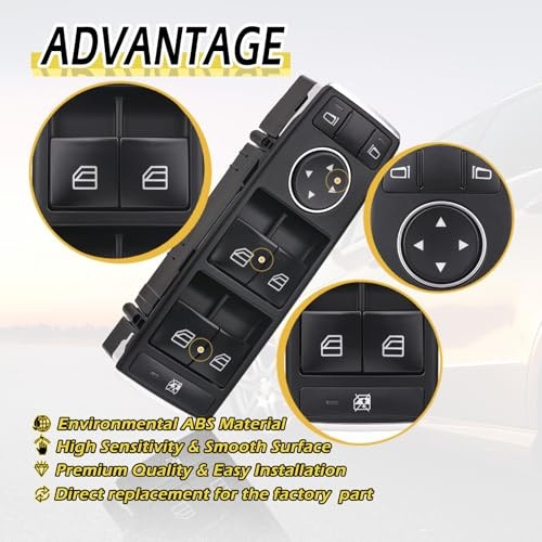 Driver Side Power Window Switch Master Control Button Compatible with Mercedes