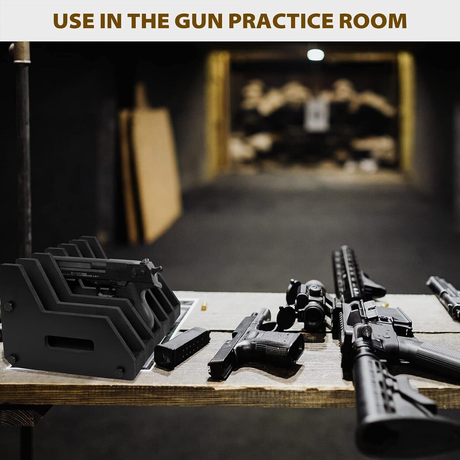 Gun Rack for 6 Handguns, Pistol Holder Organizer Accessories Gun Safe Organizer