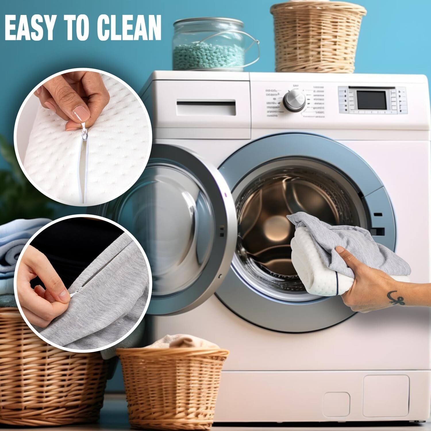 Memory Foam Pillow for Travel and Camping with Extra Cotton Cover Easy to Carry