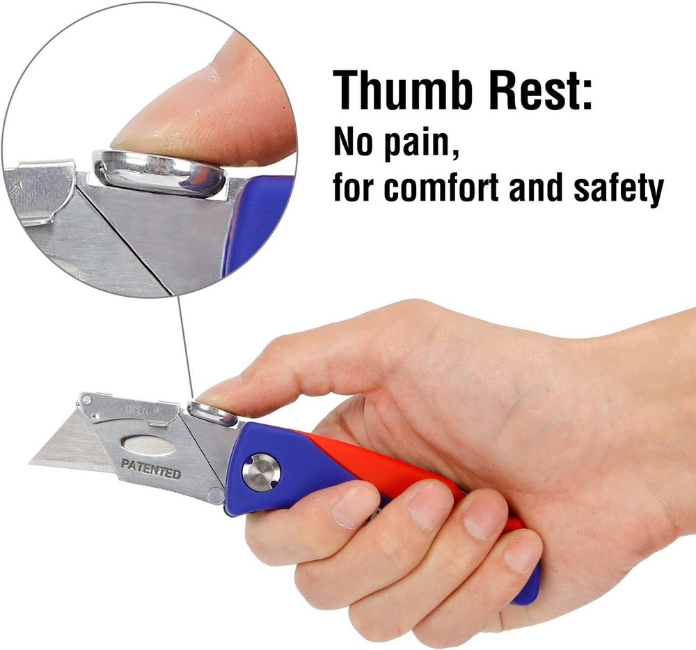 WORKPRO Folding Utility Knife 2PCS Set Quick-Change Blade w/ 10PCS Extra Blades