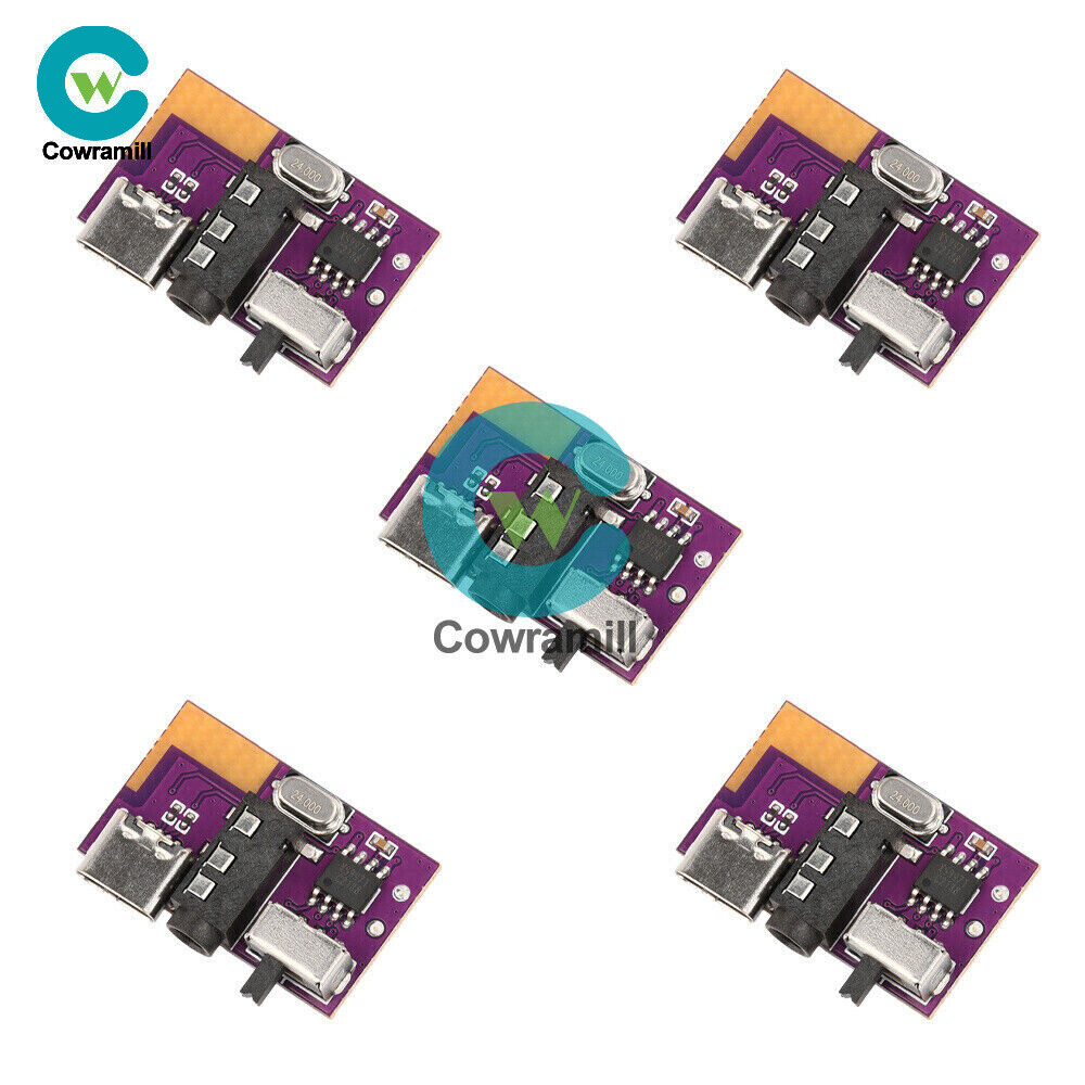 5pcs Type-C DC3.5V-5V 5W Mono Audio Amplifier Bluetooth Decoding Board TWS 3.5mm
