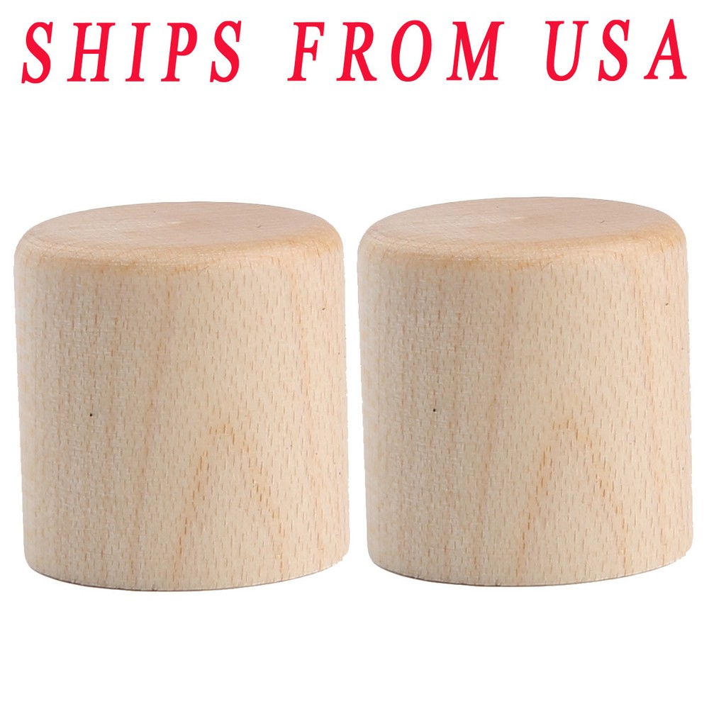 KAISH 2 Maple Wood Flat Top Dome Knobs Guitar Bass Wood Barrel Knobs