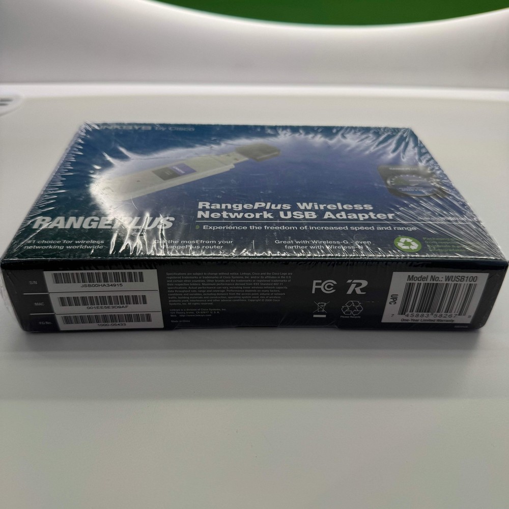 New Cisco Range Plus USB Network Adapter WUSB100