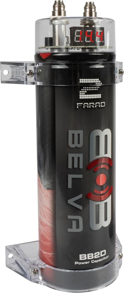 Rectangular 2 Farad Capacitor with Digital Voltage Display and Mounting Brackets