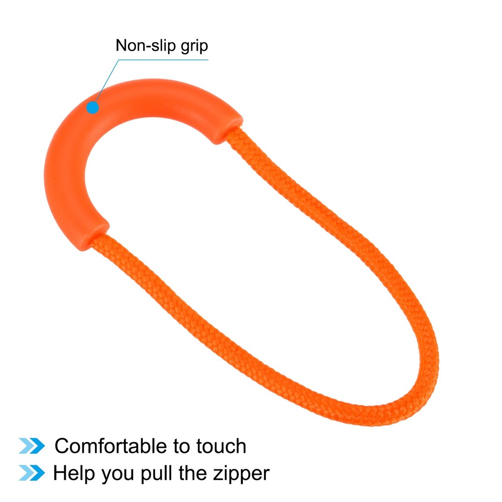 Zipper Pulls Replacement, 15 Pack Extension Cord Handle, Fluorescent Orange