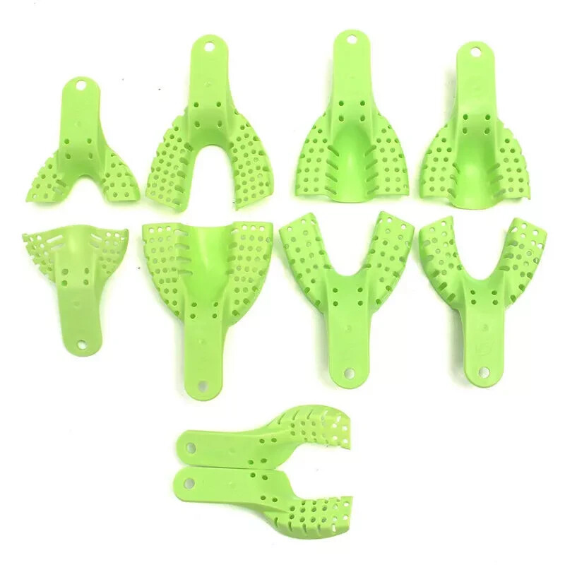 10 Pcs Dental Plastic Disposable Supply Impression Trays Perforated Autoclavable