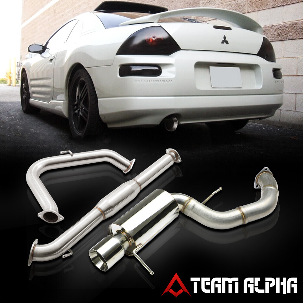 Fits 2000-2005 Mit Eclipse 3.0 [4"BEVELED TIP MUFFLER] SS Catback Exhaust System