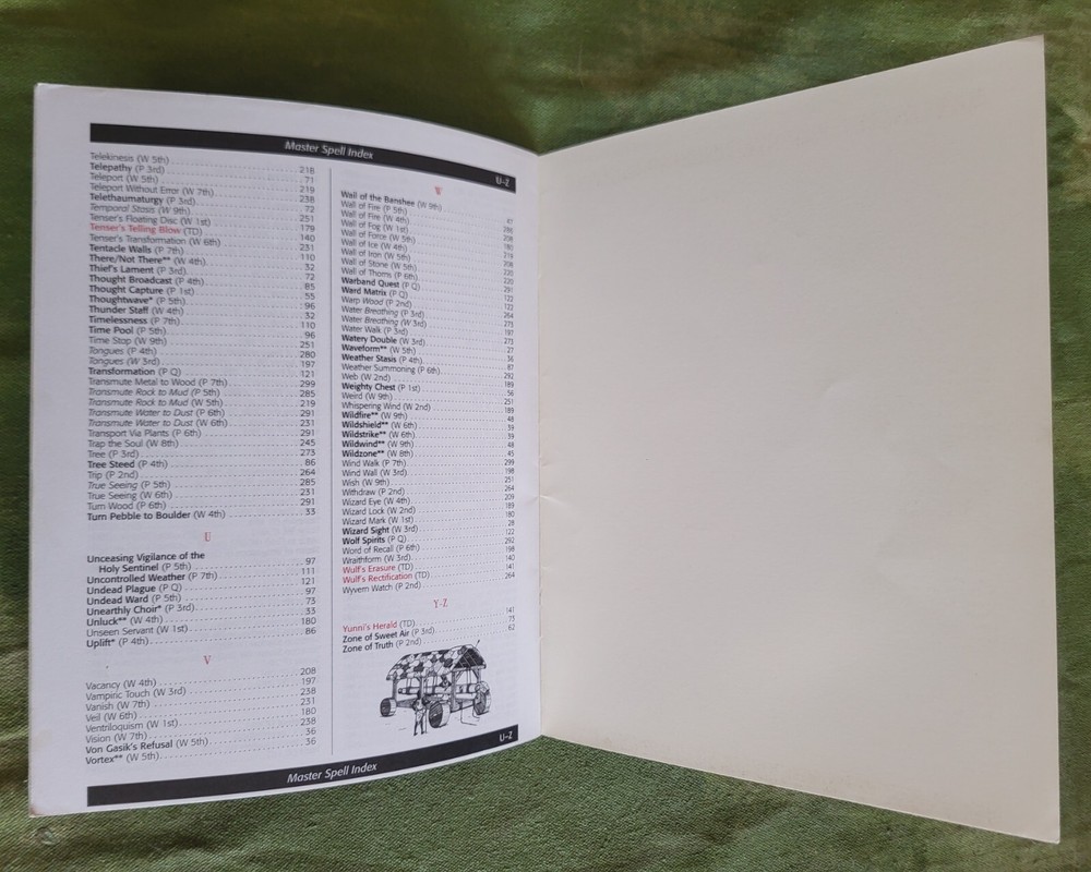 AD&D 2e Dungeon Masters Index 1995 - screen missing, Very Good