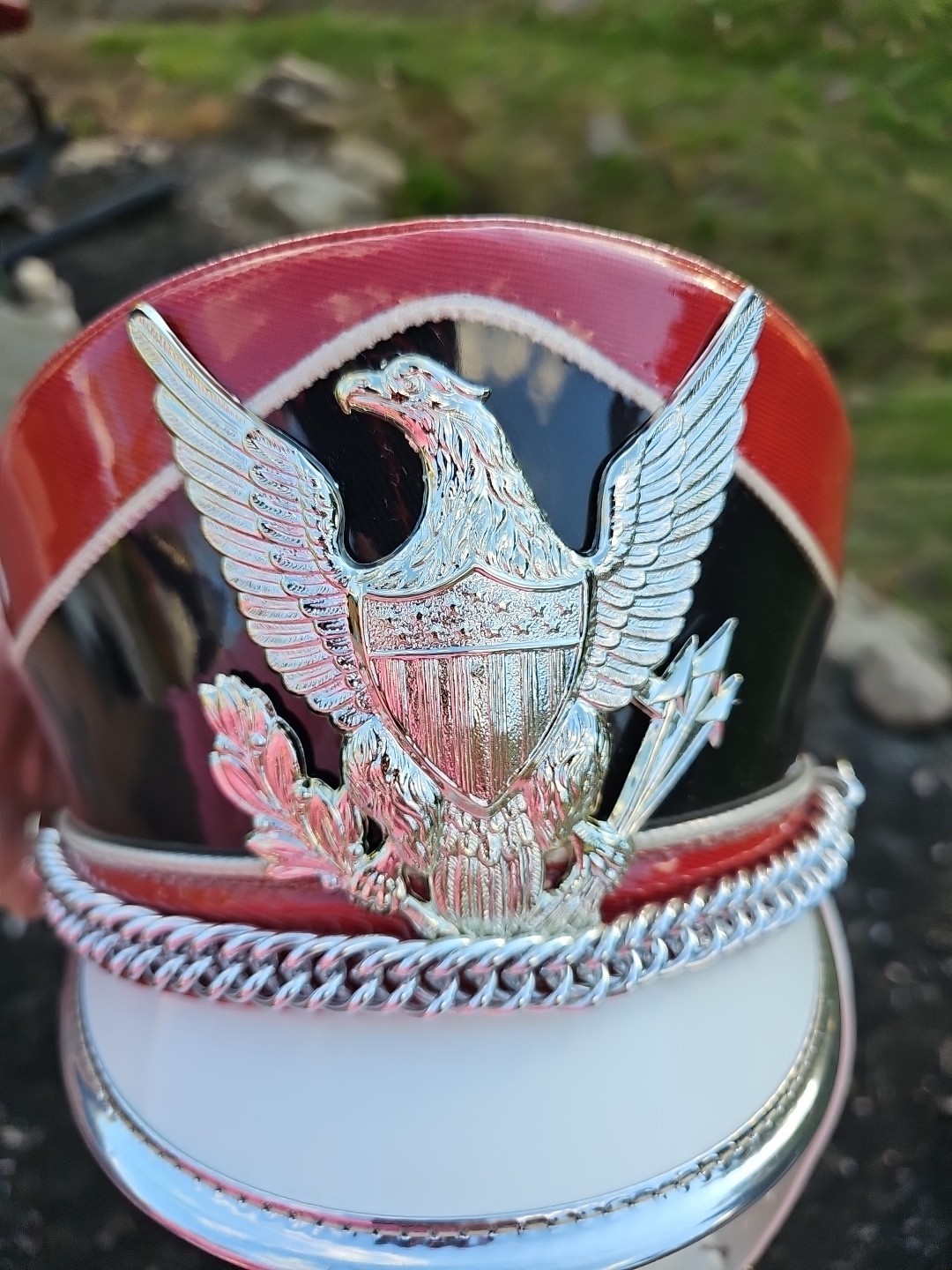 Vintage Fechheimer Bros Company Marching Band Hat Size 7 3/8 Shako Magnum