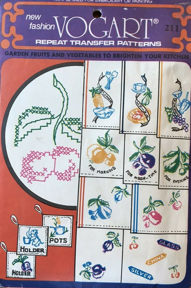 Vtg Vogart Repeat Transfer Iron-on Pattern Embroidery or Painting Pattern UPick