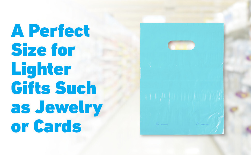 Plastic Bags 1000 Blue Shopping Merchandise Die Cut Handles 9 x 12" Diecut