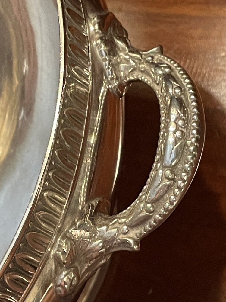 VINTAGE GORHAM SILVER 1890 RESTRAINED CLASSICAL STYLED HANDLE FOOTED OPEN BOWL