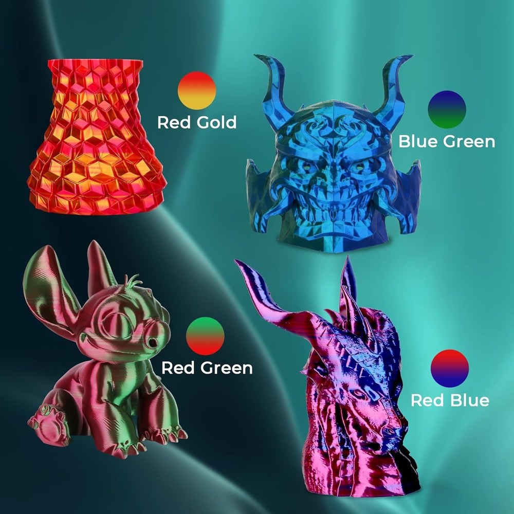 Silk Dual Color 3D Printer Filament Bundle