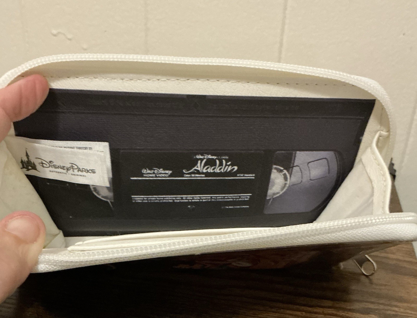 Rare Vintage Disney Aladdin VHS case clutch purse Zip Around Wallet Handbag Bag