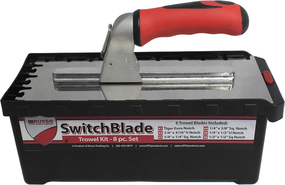 SwitchBlade Trowel Set with 8 Interchangeable Blades - Ergonomic Design
