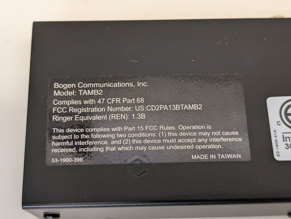 New Open Box Bogen TAMB2 Telephone Paging Access Module - NOS - READ