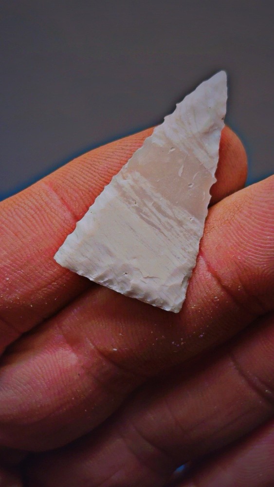 Flintknapped Novaculite Stone Madison Type Triangular Arrowhead