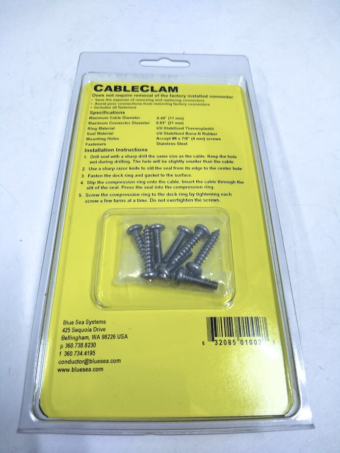 Blue Sea Systems 1002, CableClam, Waterproof Pass Through For Cables