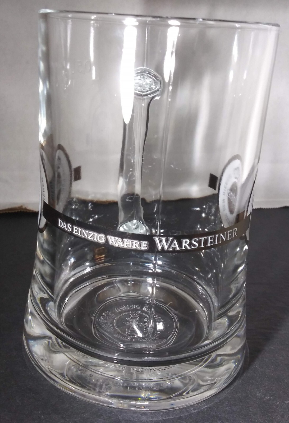 Warfteiner Beer Mug Stein Eine Konigin Unter Den Bieren .5L Glass German Beer