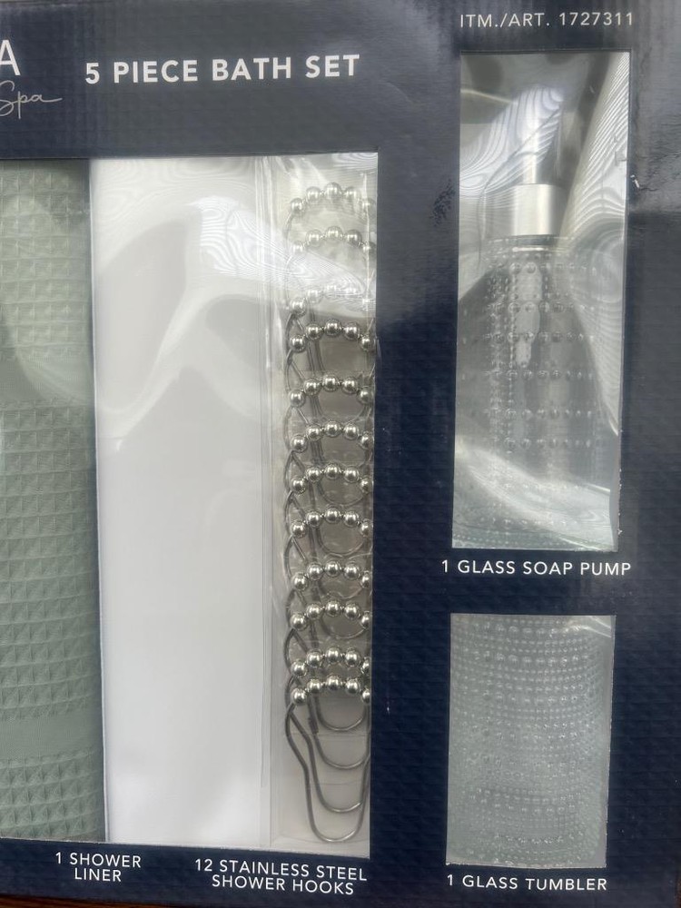 NIDB Nueva Spa 5 Piece Bath Set. Green