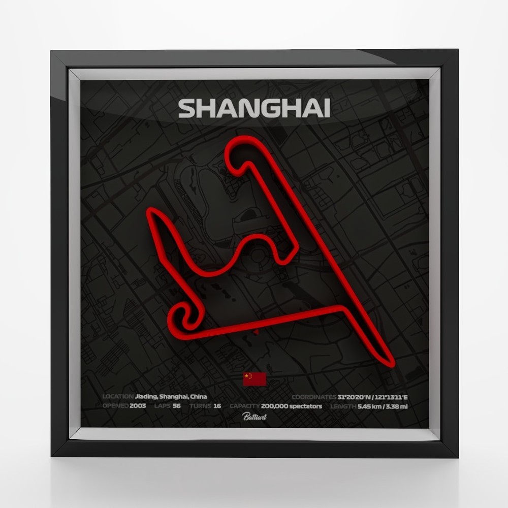 Shanghai Circuit 3D Shadow Box – Chinese GP Wall Art
