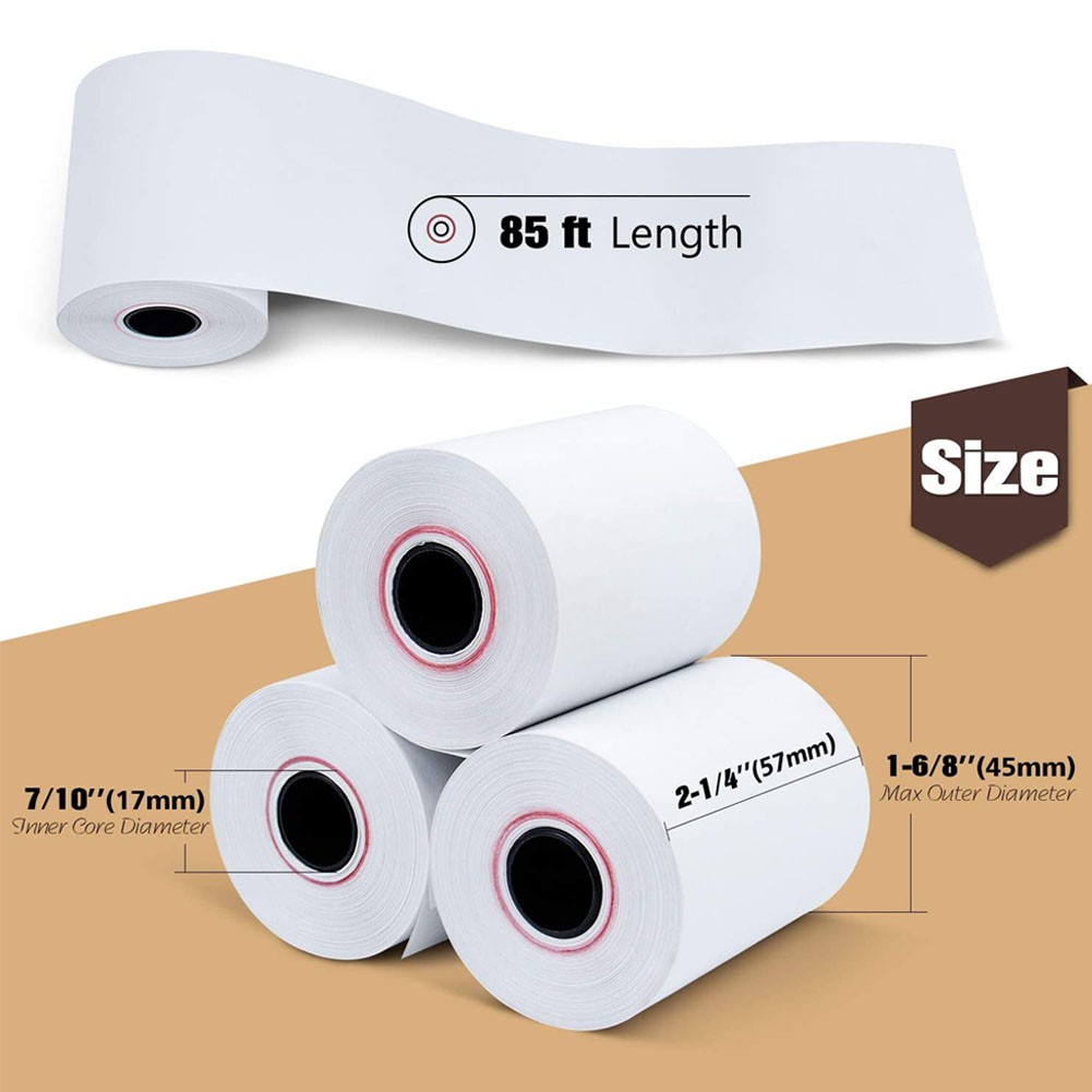 2 1/4" x 85' Thermal Paper Credit Card Cash Register POS Receipt Paper BPA Free