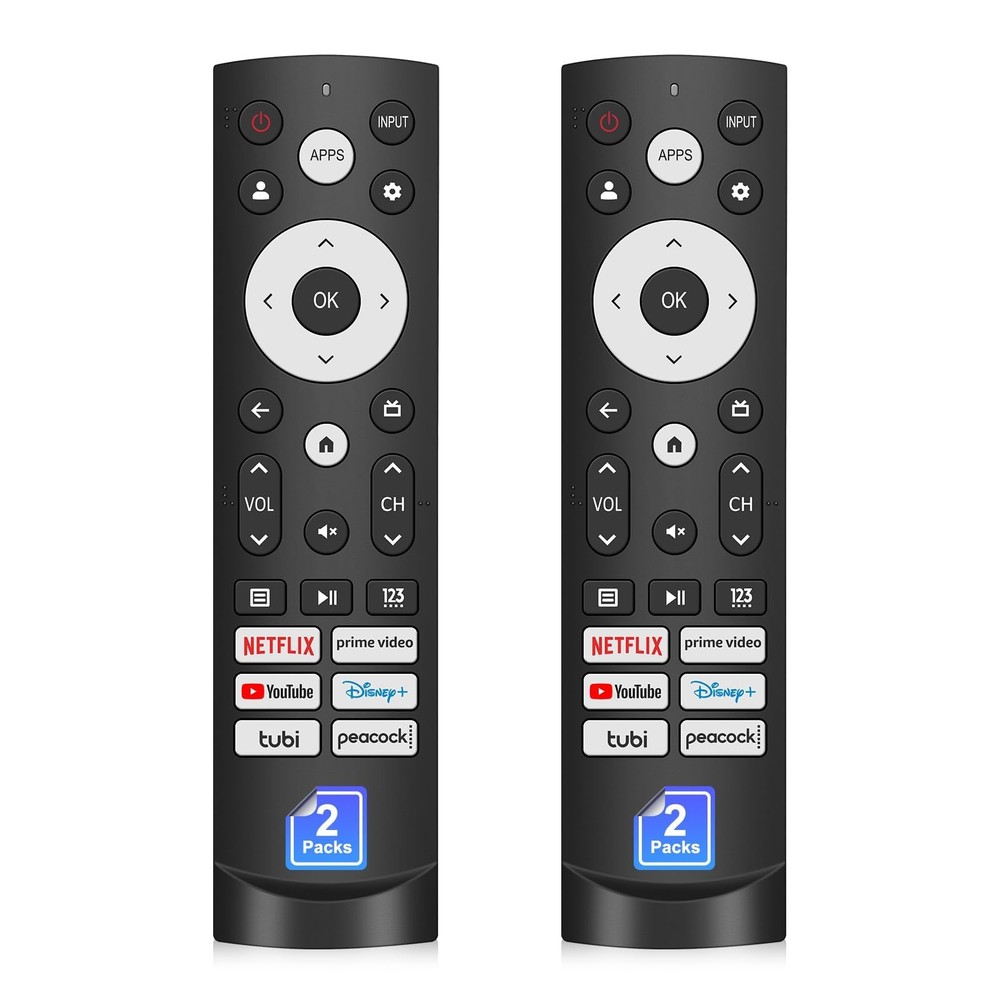 【2Pack】 Original Replacement for Hisense TV Remote Control, normal, black