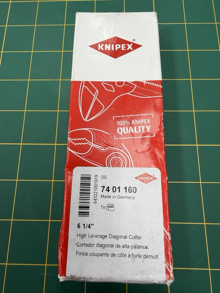 Knipex 74 01 160 High Leverage Diagonal Cutters 6 1/4" Plastic Coating
