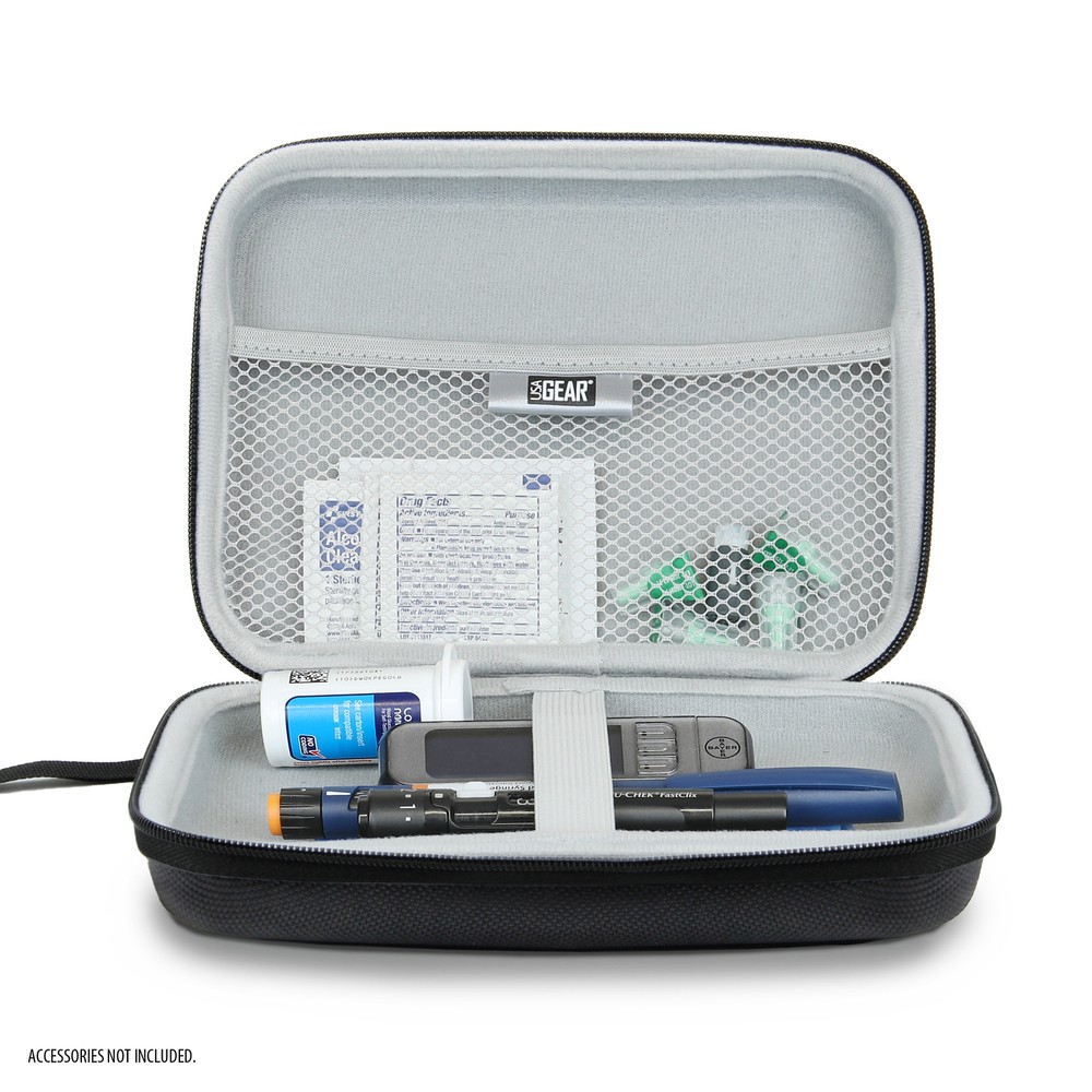 Genteel Lancing Diabetic Case with Protective Hard Shell Exterior