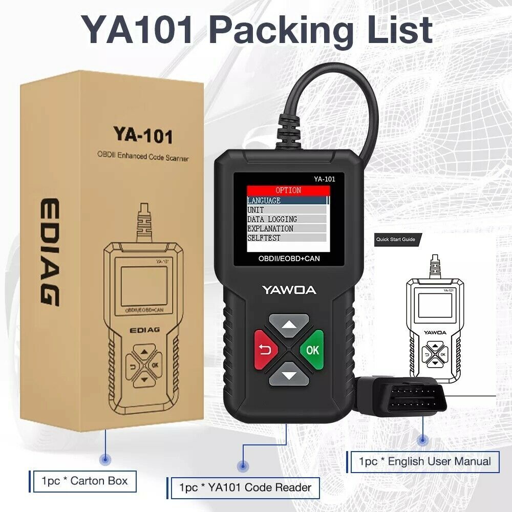 KINGBOLEN YA101 OBD2 Scanner Code Reader Car Check Engine Fault Diagnostic Tool
