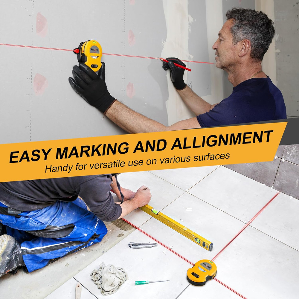 Multi Surface Laser Level LED Light Vial, 30Ft Horizontal & Vertical Line Laser