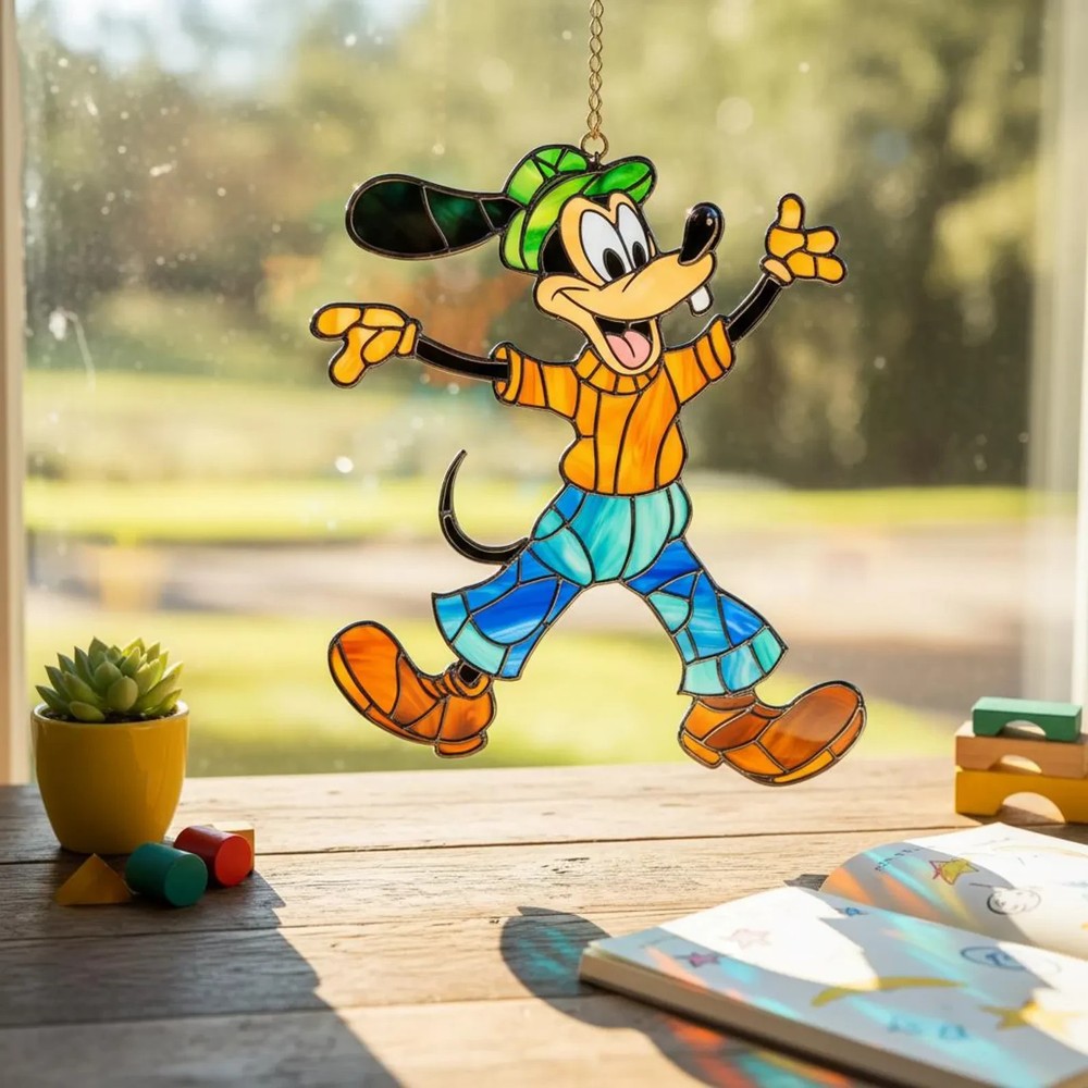 Personalized Goofy Window Acrylic Suncatcher, Gift for Decor Window