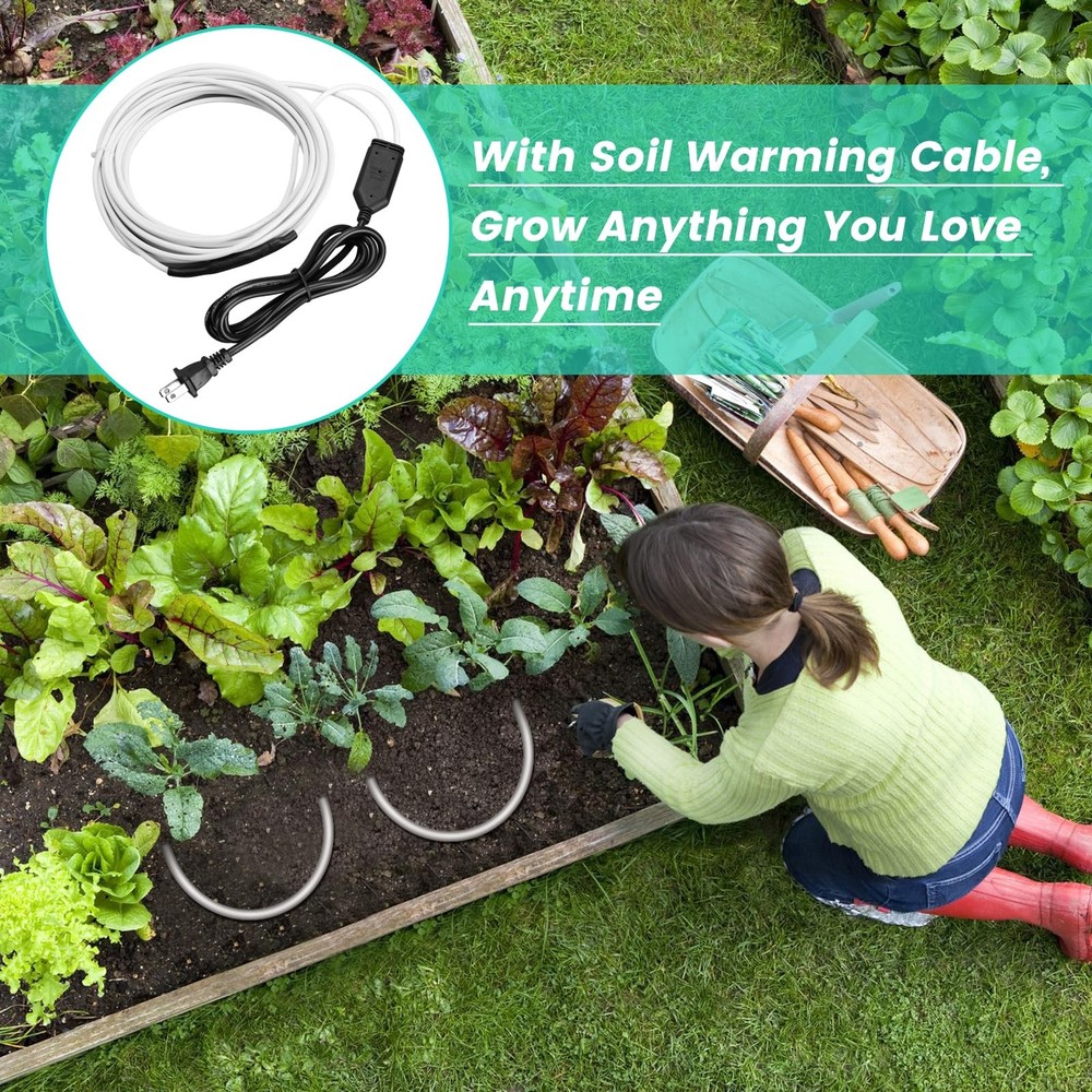 Soil Heating Cable, 26 ft Electric Warming Cable for Garden, Cold Frame, Keep...