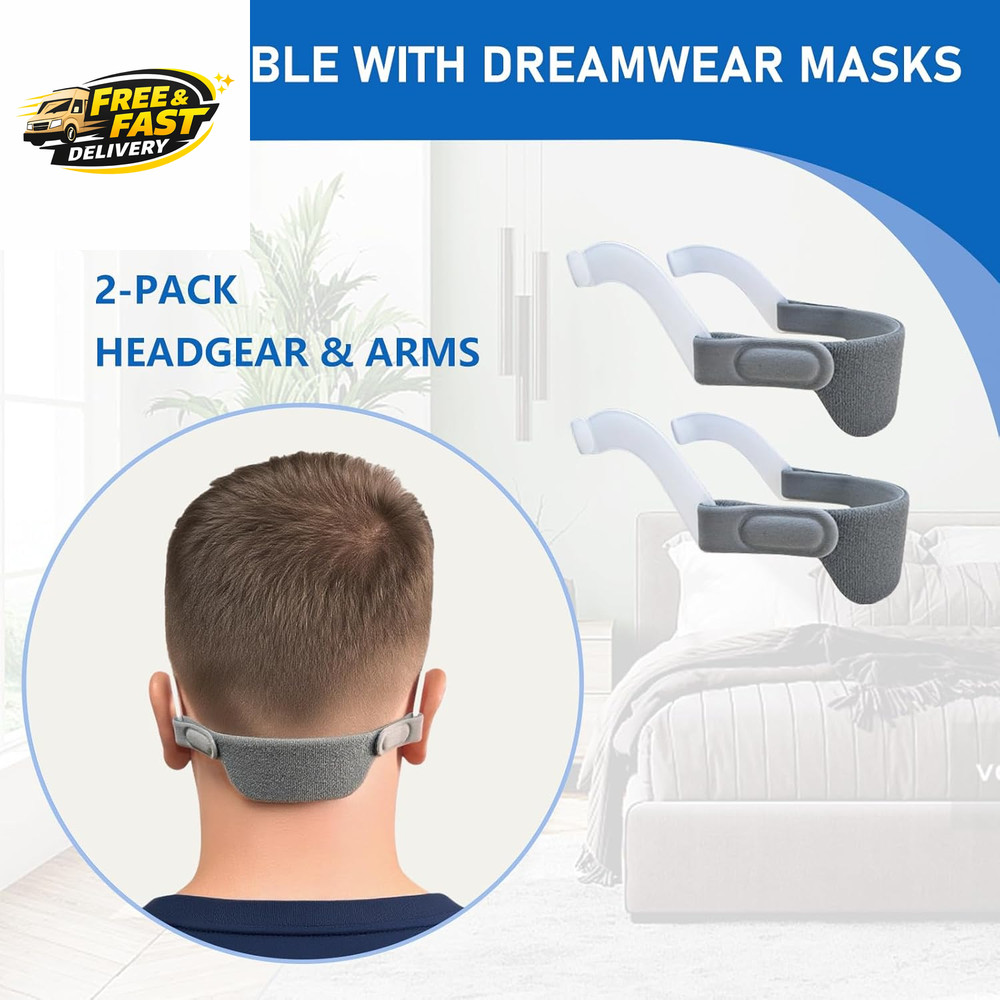 Dreamwear Headgear with Arms, 2-Pack, Adjustable and Breathable Replacement ,