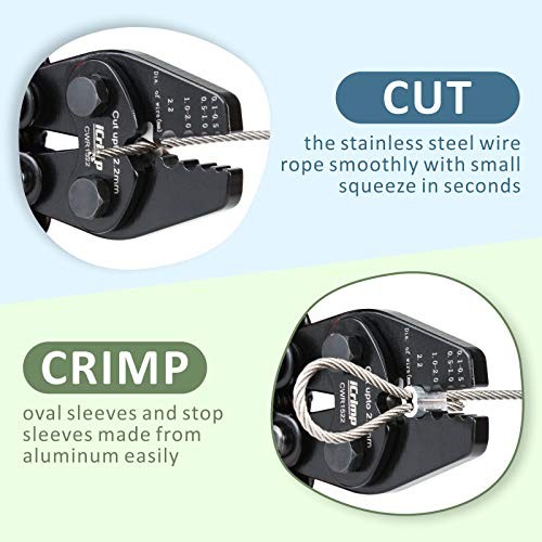 Wire Rope Crimping Tool with Cutting Function for Cable Railing, Hand CWR1522