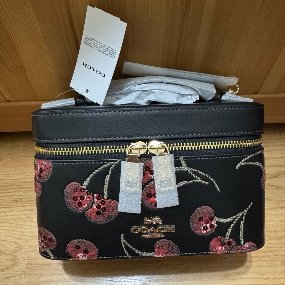NWT ❤️ Coach Cosmetic Case With Cherry Print