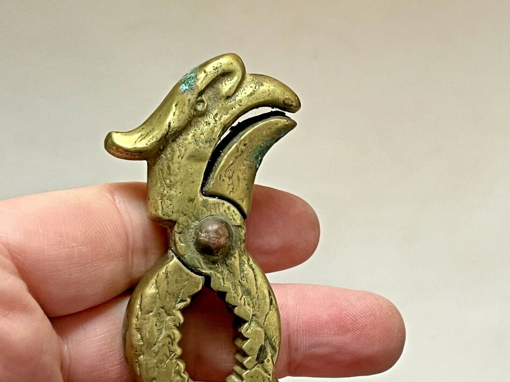Antique Brass Nut Crackers with Eagle Head Design, 5 3/4"