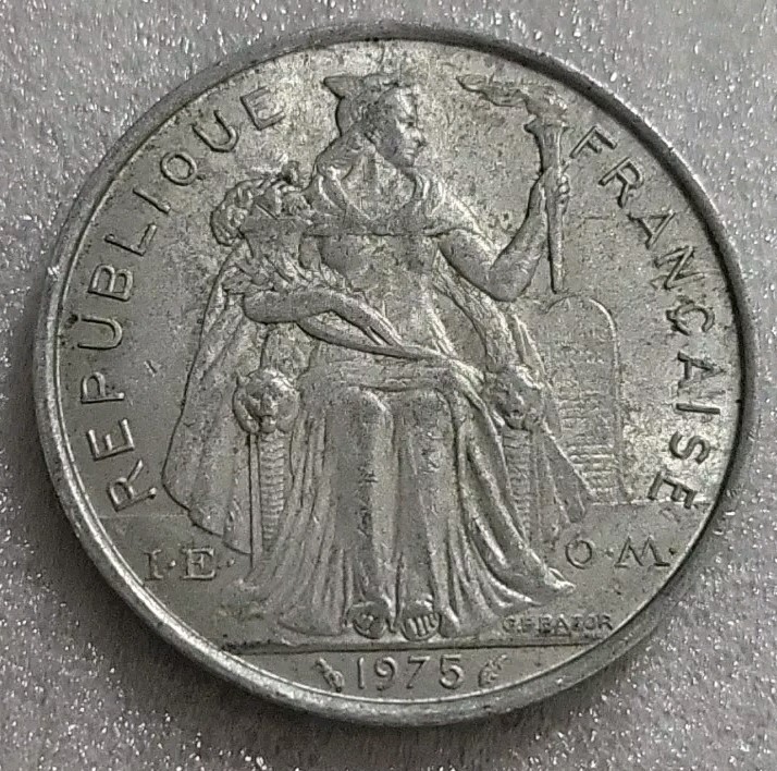 1975 French Polynesia 5 Francs