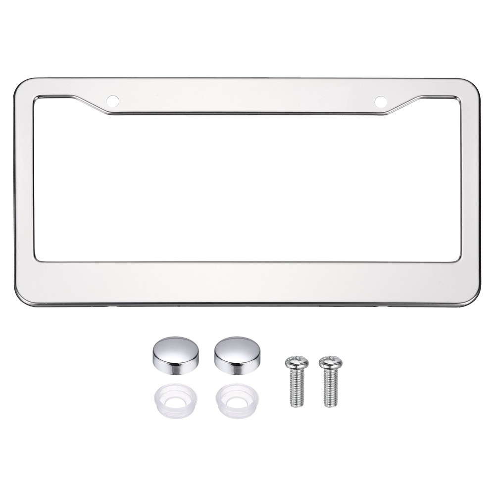 Stainless Steel Car License Plate Frames Kits, Silver
