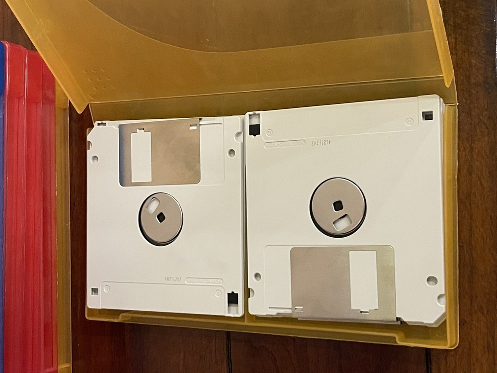 2 Vintage Plastic 3.5” Floppy Disk Storage Box