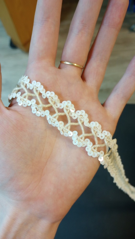 White Trim With Iridescent Sequins. Box 12.