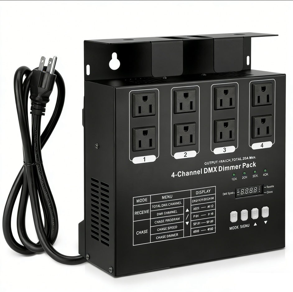 DMX Dimmer Pack with DMX512 4-Channel Protocol Compatible with High-Voltage