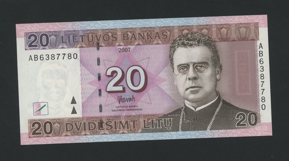 LITHUANIA  20  LITU  2007  AB  PICK # 69  UNC.